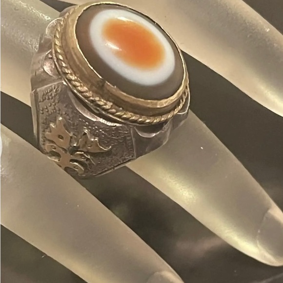 Impressive Large Vintage Bullseye Sterling Silver Statement Ring - Picture 8 of 10